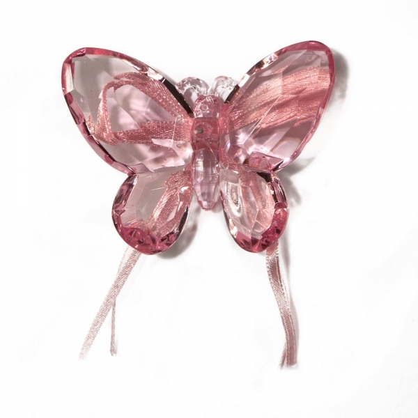 Pink Butterfly with Ribbon