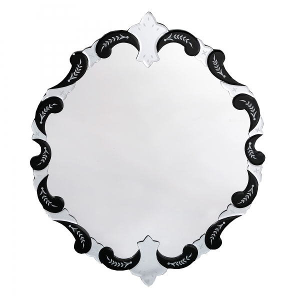 Venetian Etched Wall Mirror - Black
