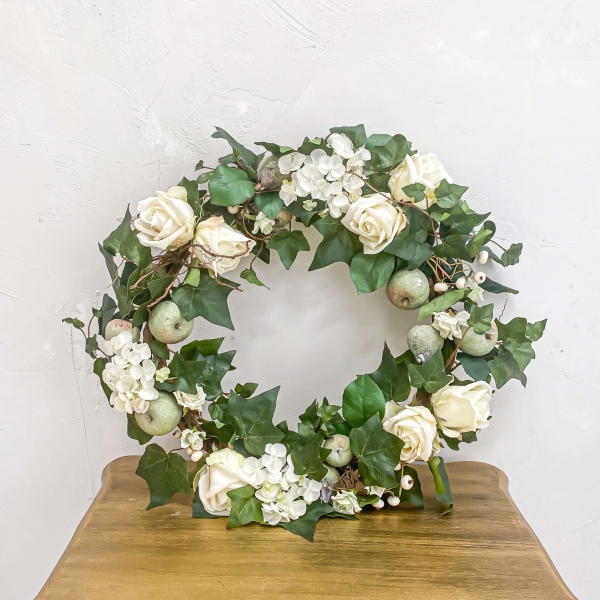 Artificial Flowers: Garland with Mixed White Flowers