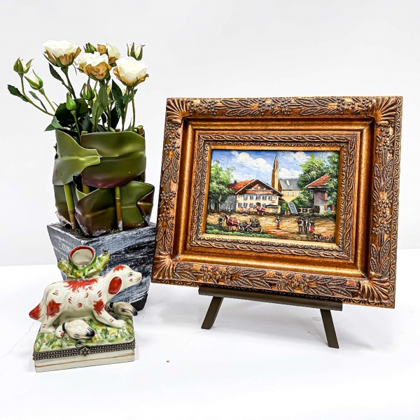 Vintage Gold Painting Wall Art - Stables