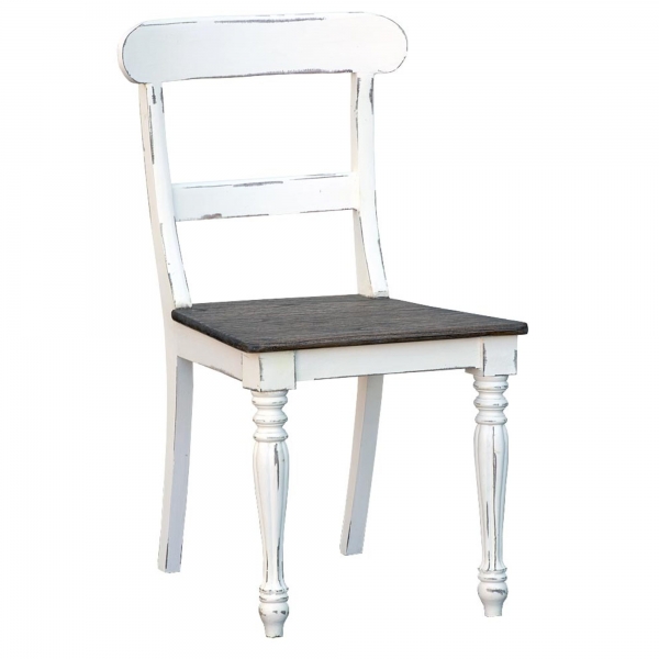 Distressed Dining Chair - White