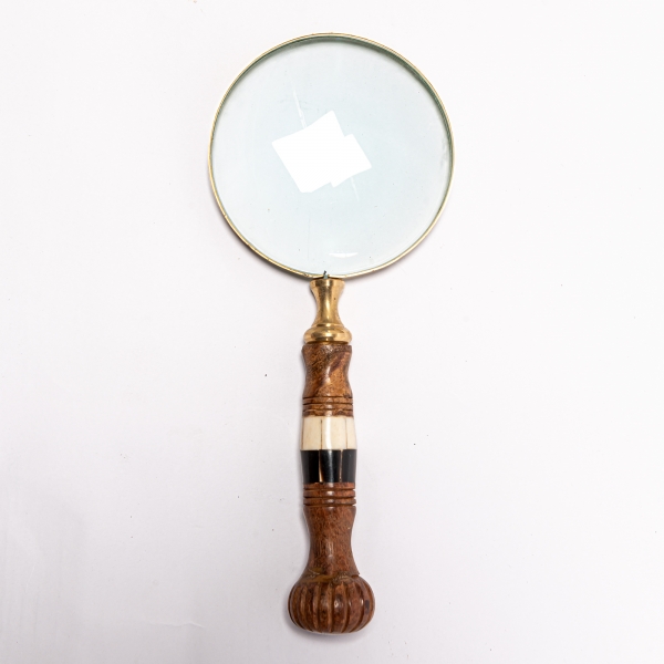 Magnifying Glass - Gold, White and Black Wooden Handle