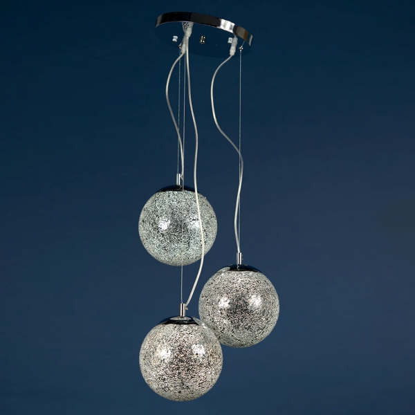 Trio Sparkle Globe Ceiling Light - Silver