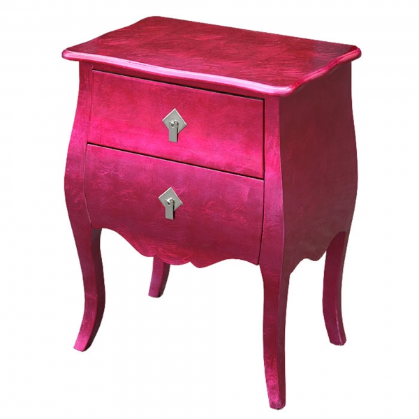 High Gloss Bedside Table - Pink