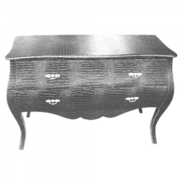 Mock Croc Chest of Drawers - Silver
