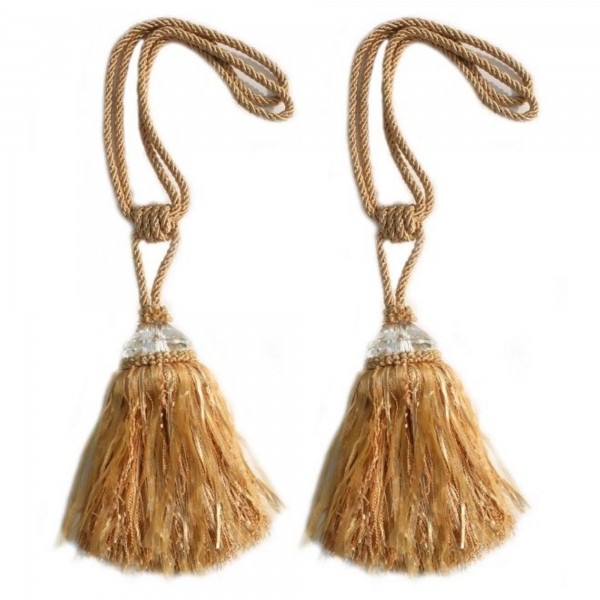 Gold Tassel with Crystal - pair