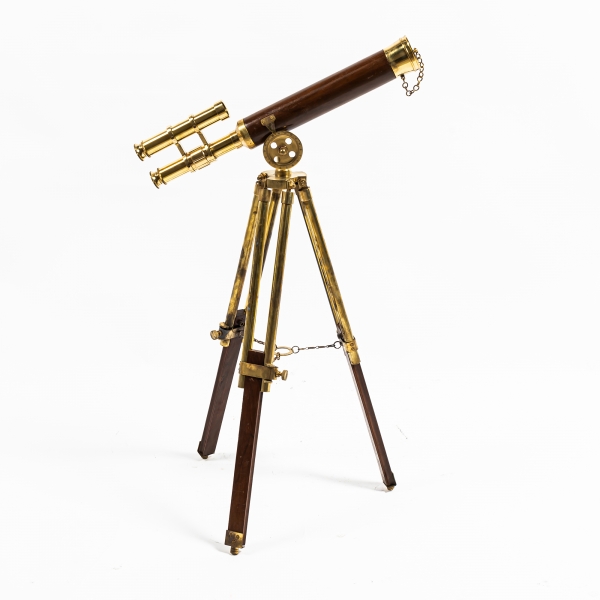 Gold Telescope with Wood Trim