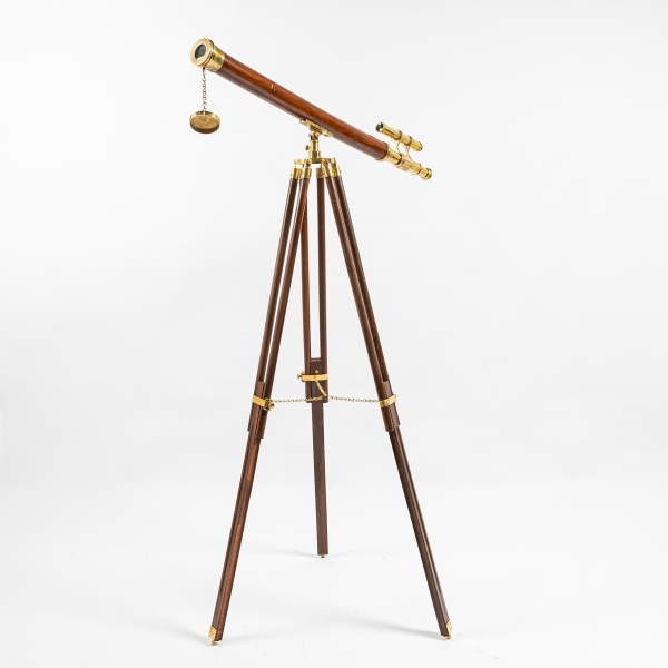Gold Large Telescope with Wood Trim