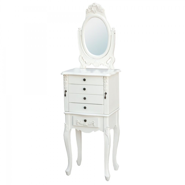 Boudioir Provence Cabinet with Mirror - Antique White