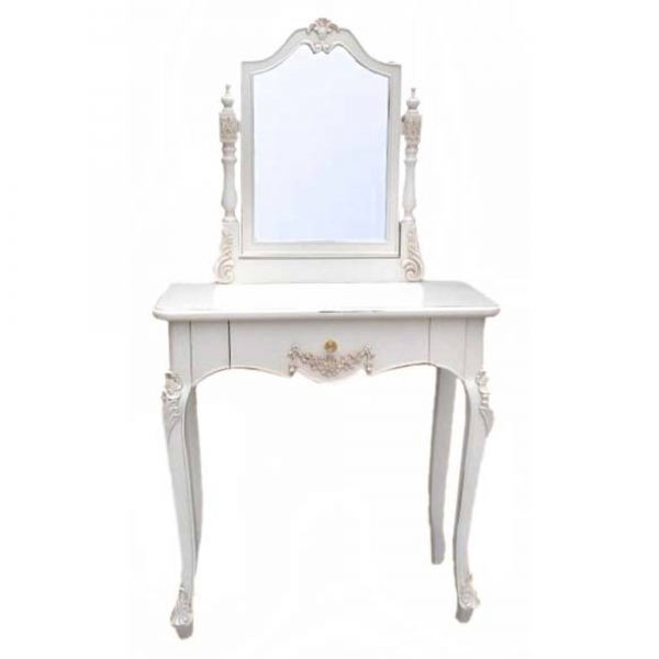 Pure White Single-Drawer Dressing Table 