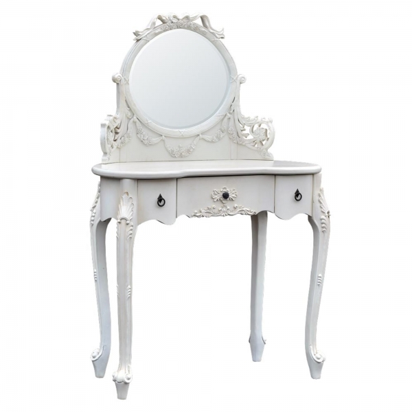 Boudoir Provence Dressing Table with Mirror - Antique White
