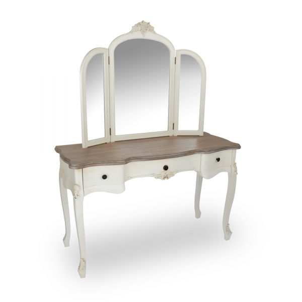 Appleby Dressing Table with Triple Mirror - White