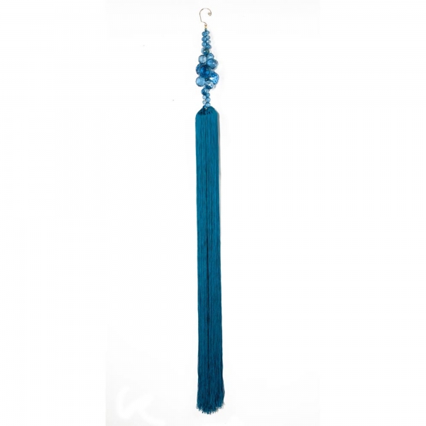 Turkish Blue Long Tassel with Crystal