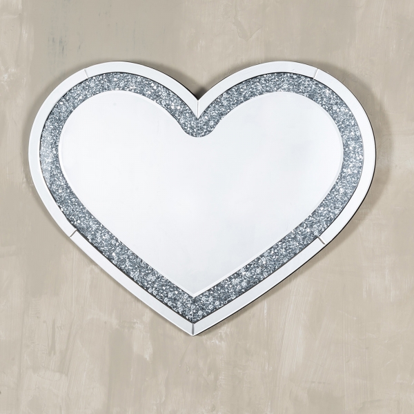 Crushed Diamond Heart Mirror
