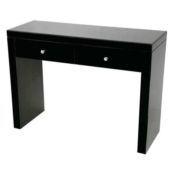 Black Mirror Console Table 2 Drawer
