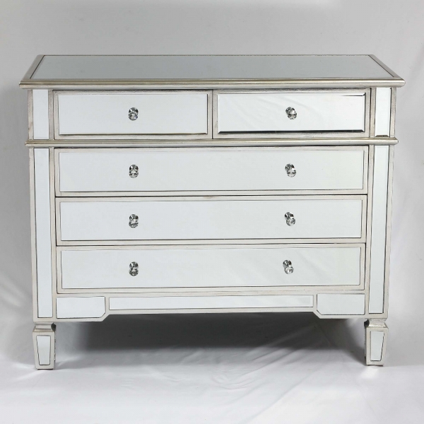 Genevieve Silver Two Over Three Chest of Drawers