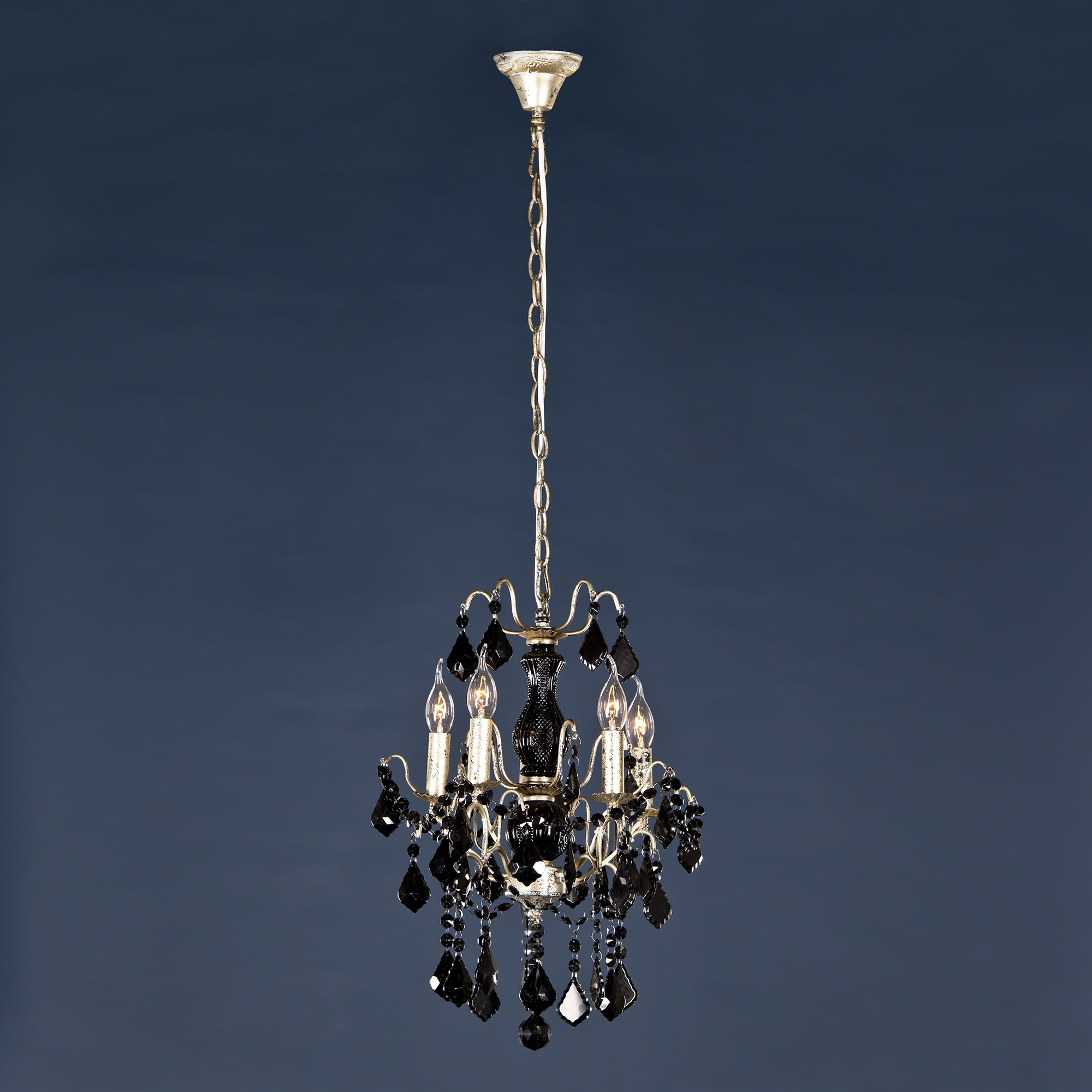 Charlotte 5 Light Chandelier - Silver and Black