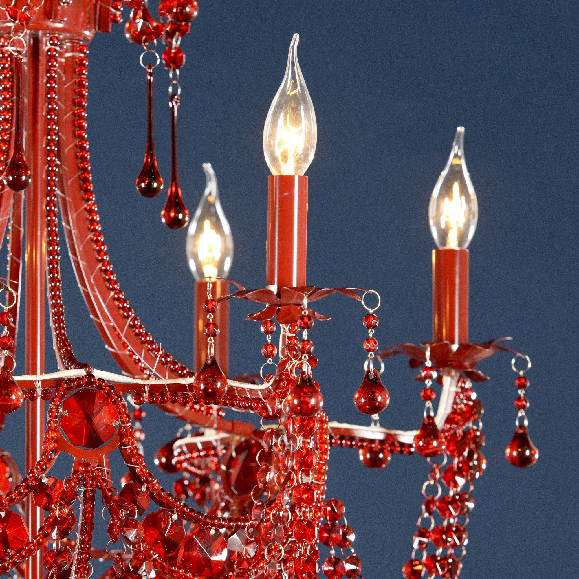 Marie Therese Lace 6 Light Chandelier - Red
