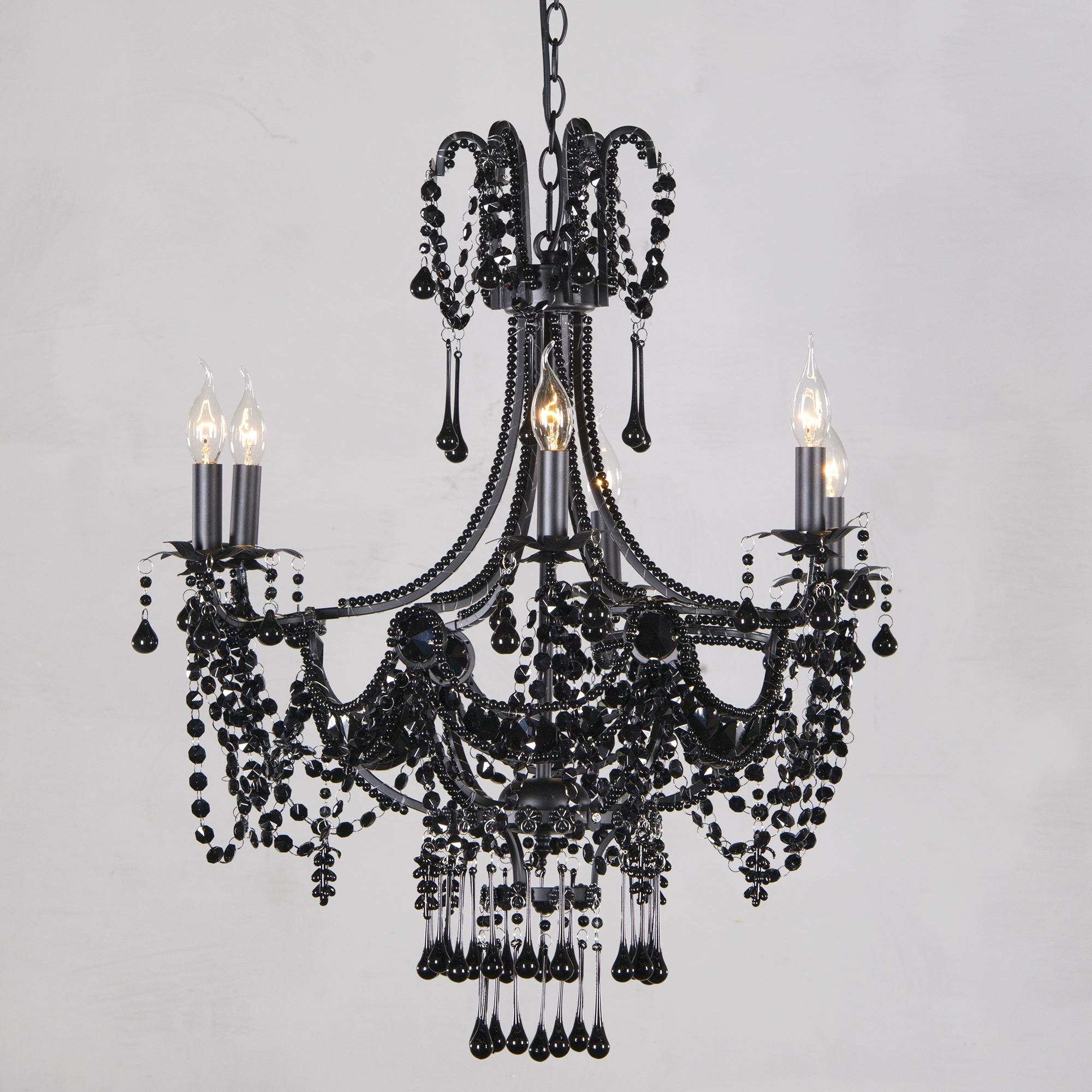Marie Therese Lace 6 Light Chandelier - Black