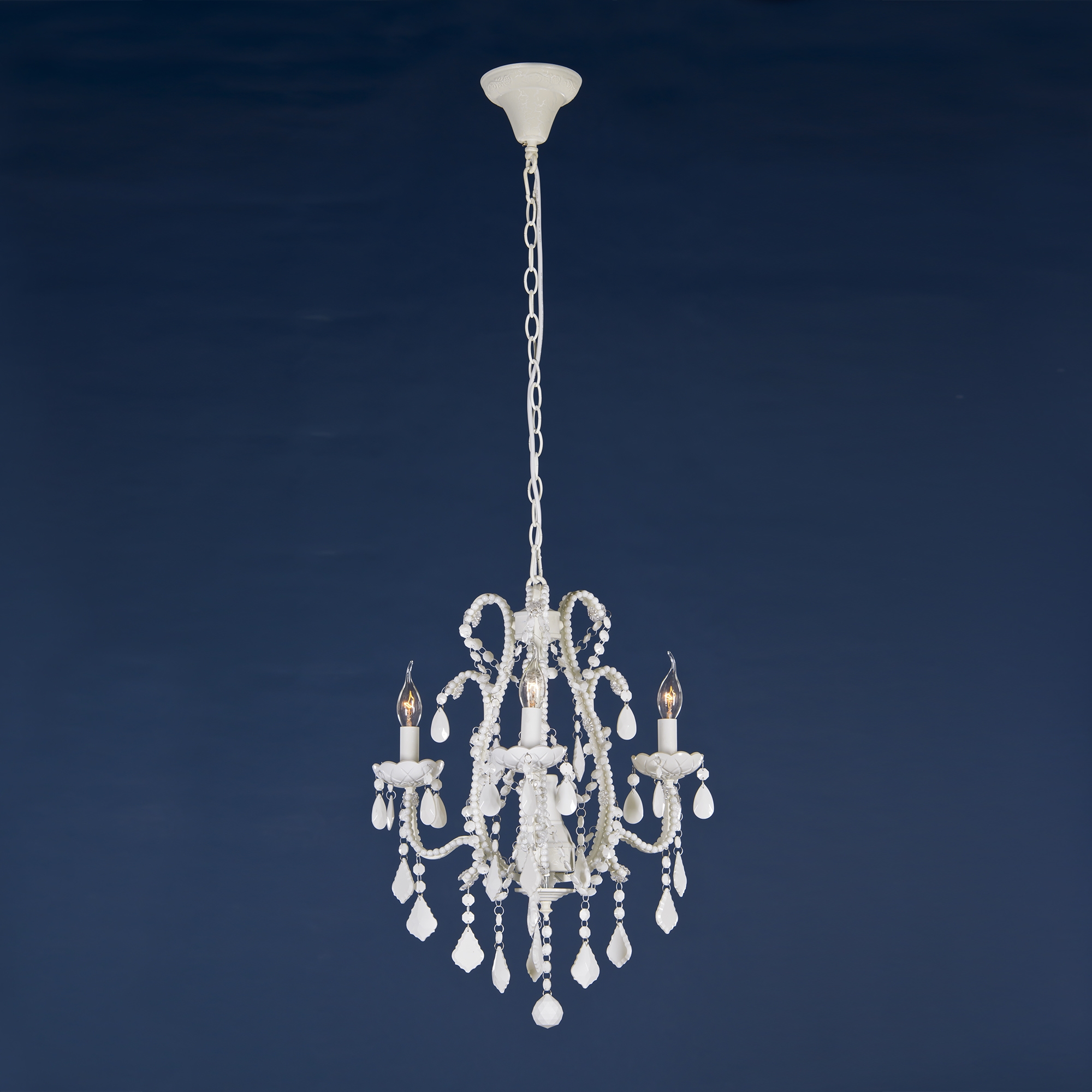 Marie Therese  3 Light Chandelier - Cream Crack