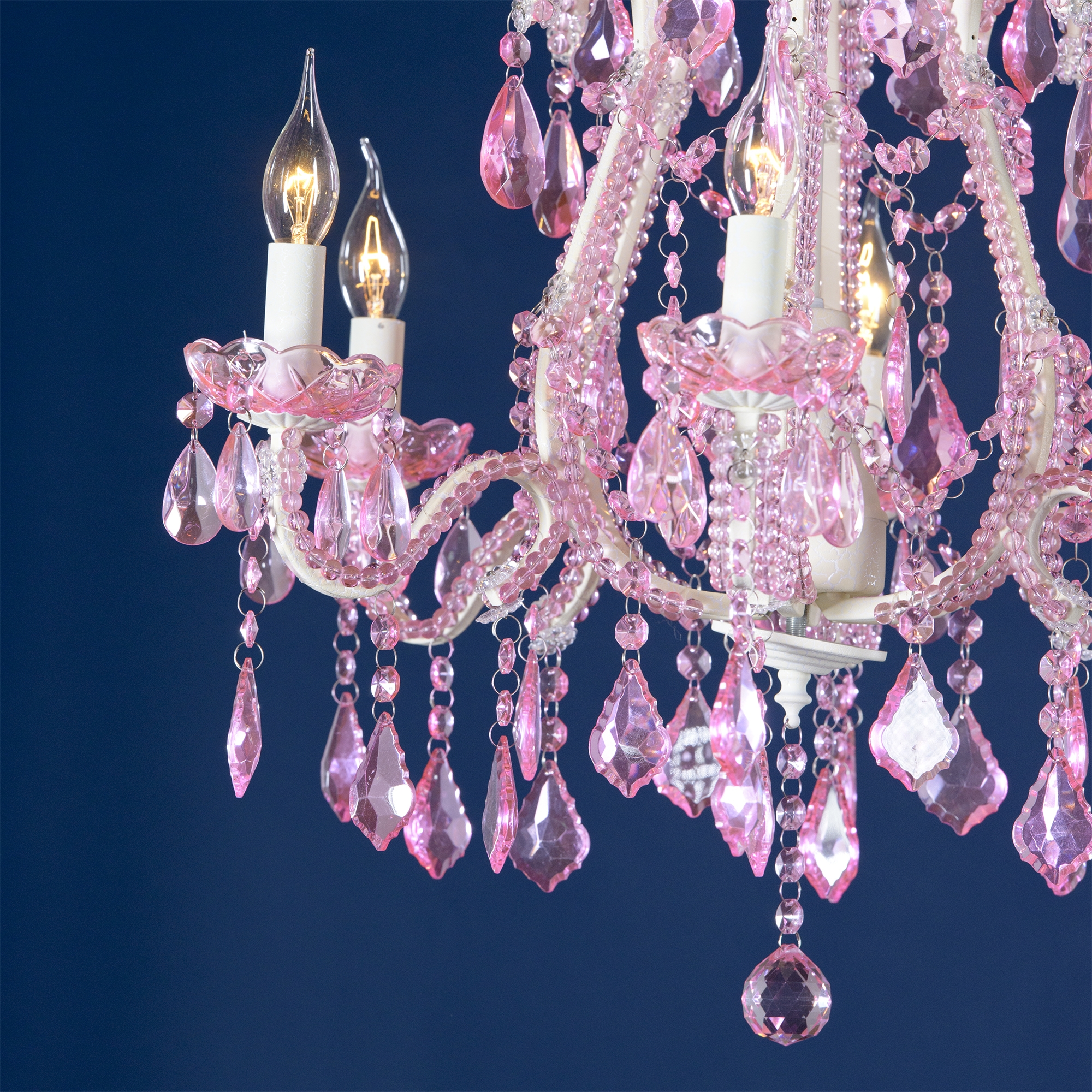Marie Therese 6 Light Chandelier - Cream and Pink