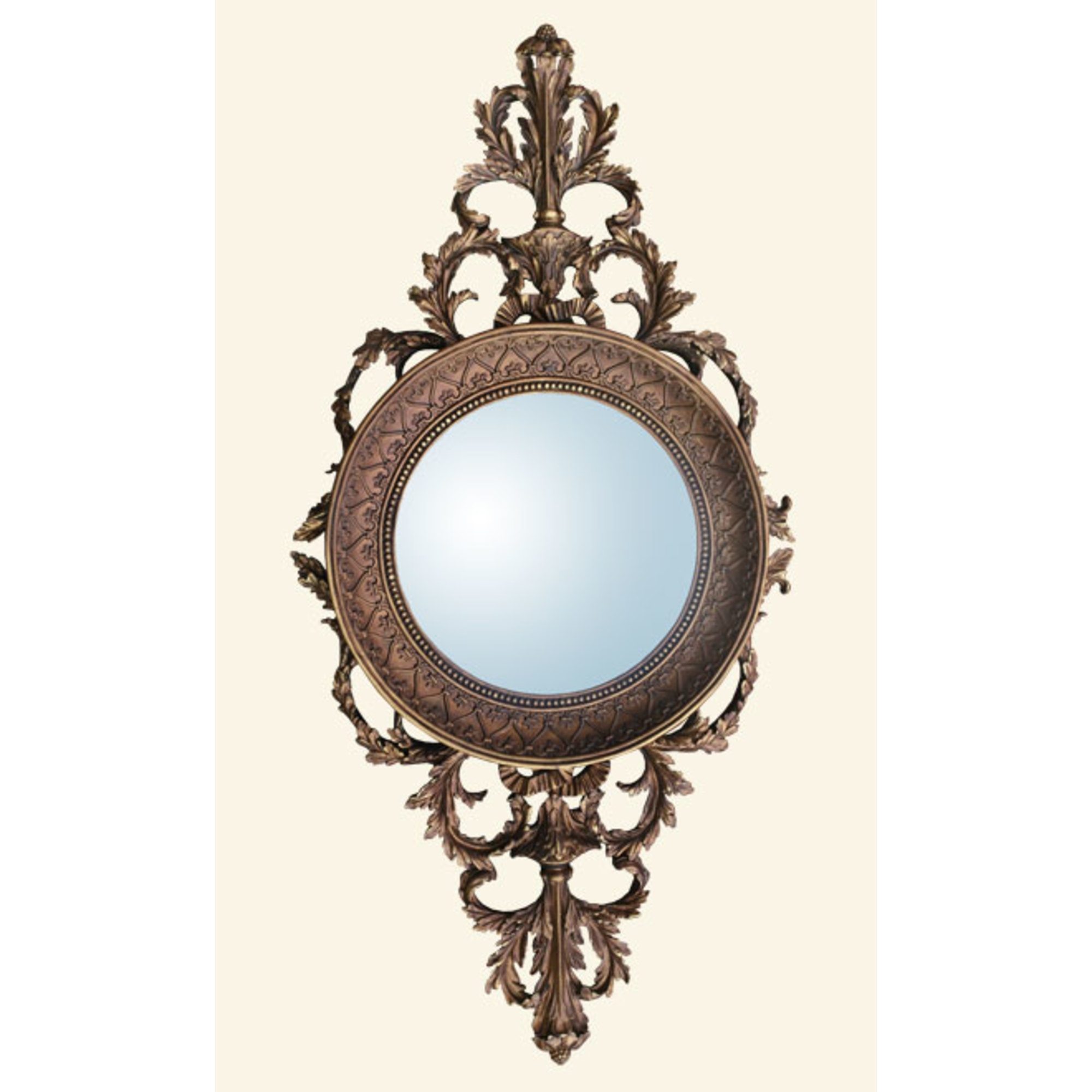 Gold Gilt Leaf Frame with Convex Mirror
