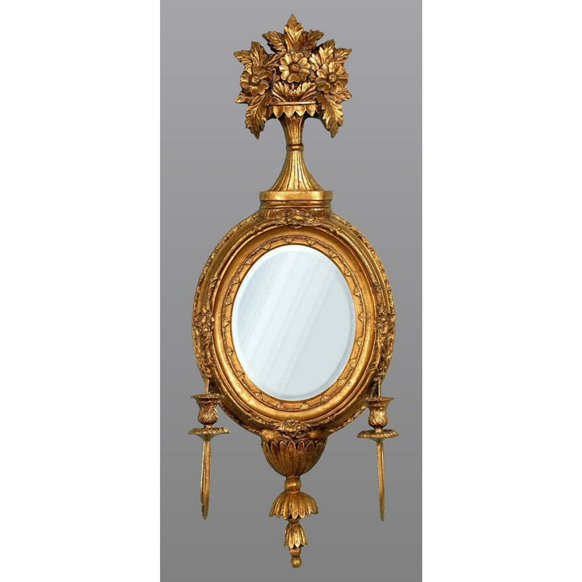 Gold Gilt Leaf Bevelled Sconce Mirror Sconce