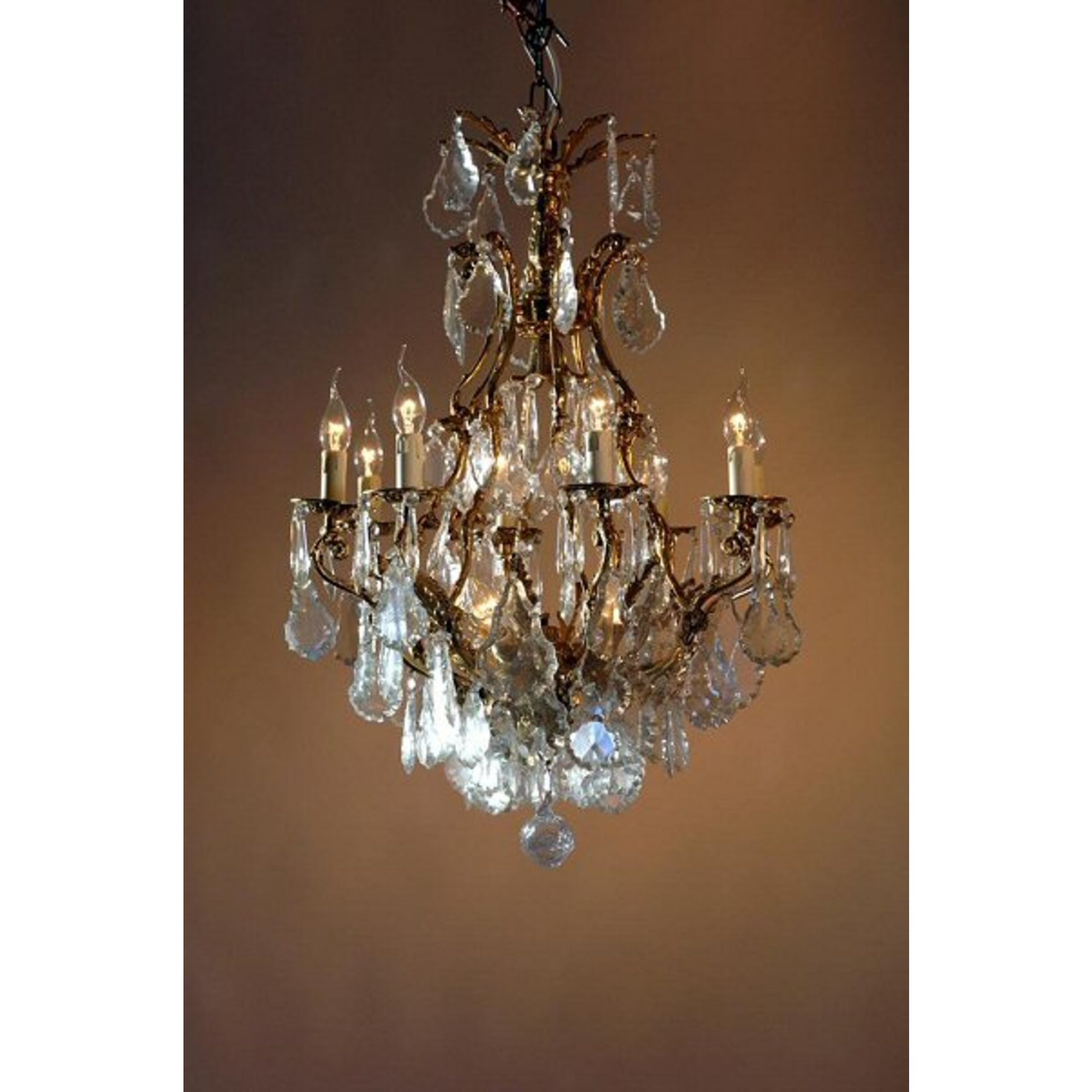 Bronze Chandelier, Clear Crystal