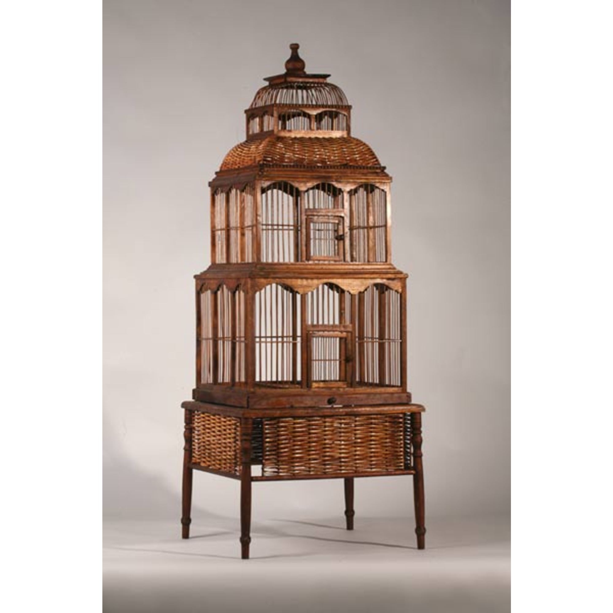 2 Tier Wooden Birdcage - Brown