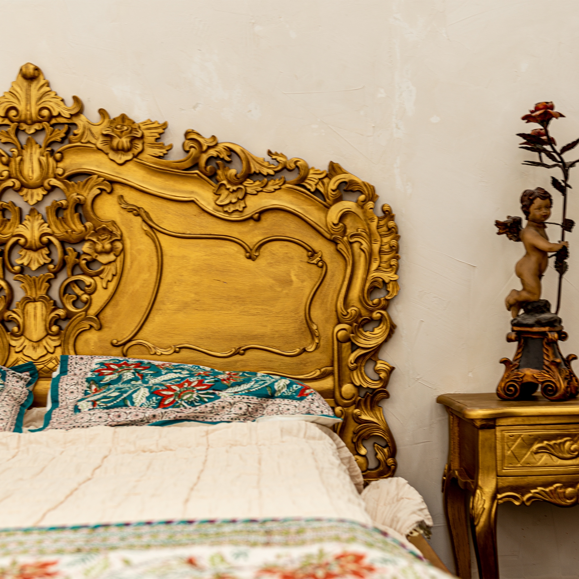 King Size Bed - Gold