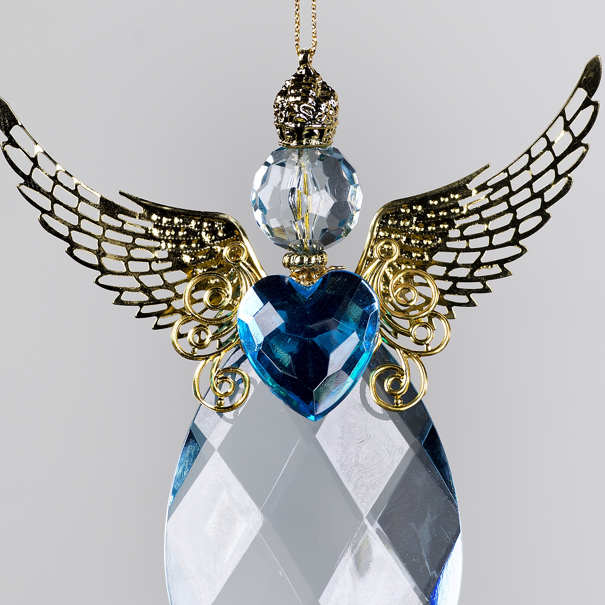 Decorative Accessories Angel Blue Acrylic Teardrop with Silver
