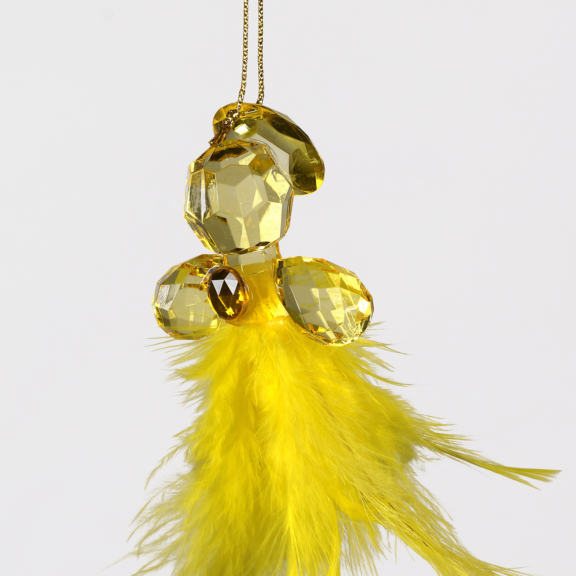 Decorative Accessories Angel Gold Acrylic with Feather 