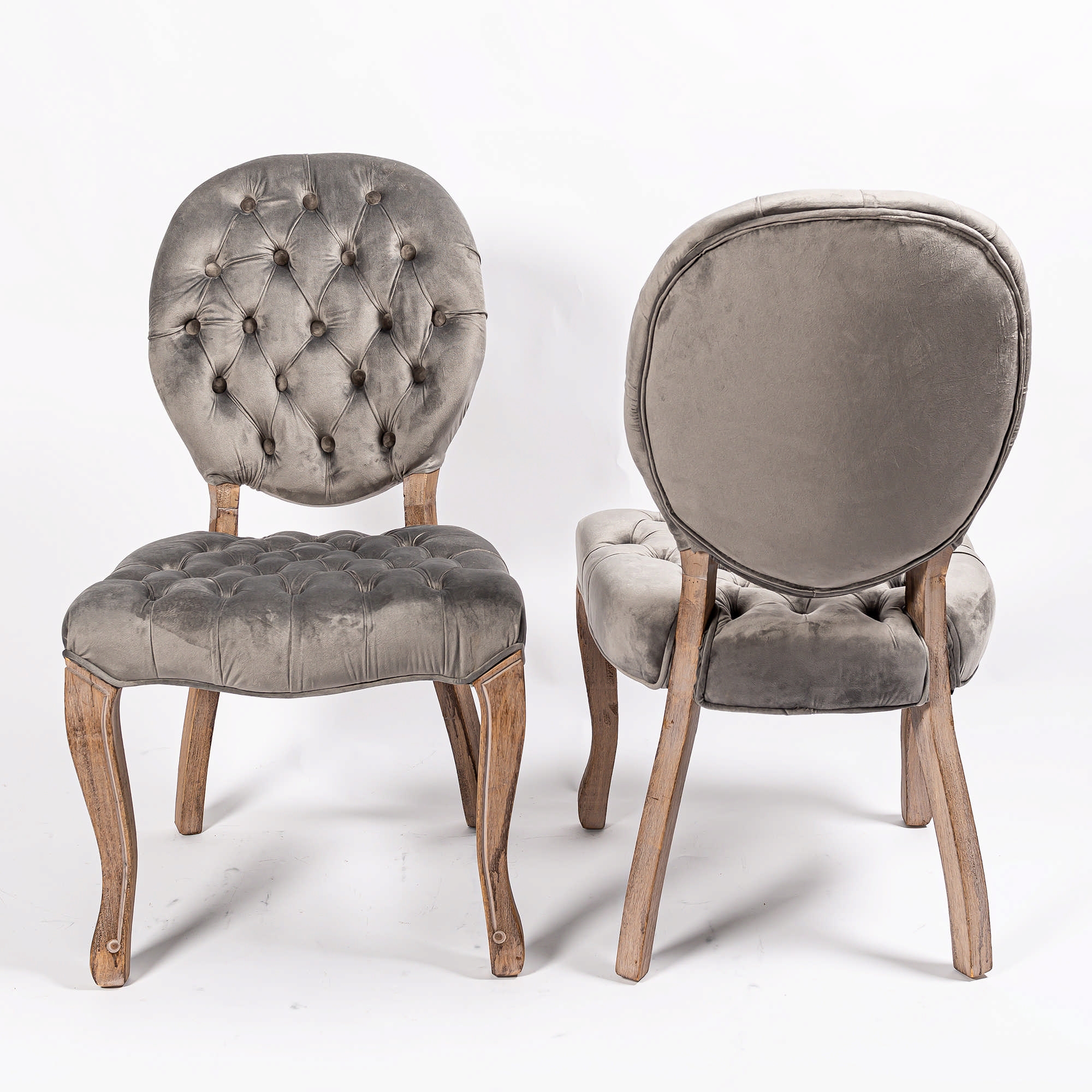 Soft Grey Velvet Dining Chair