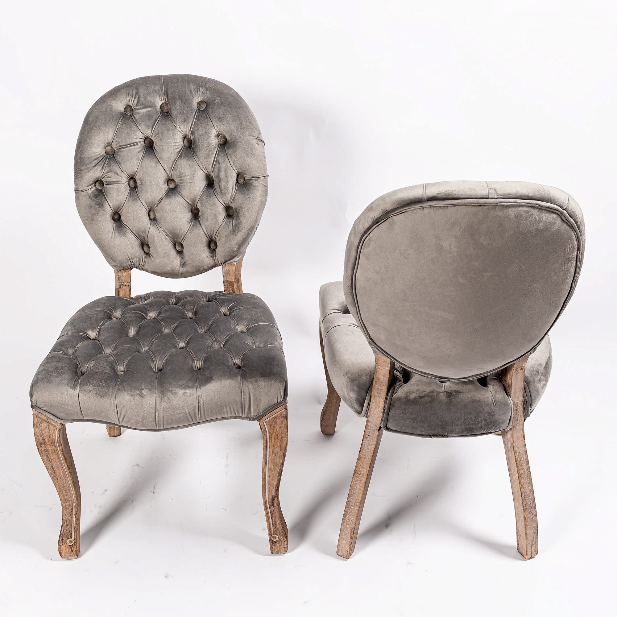 Soft Grey Velvet Dining Chair