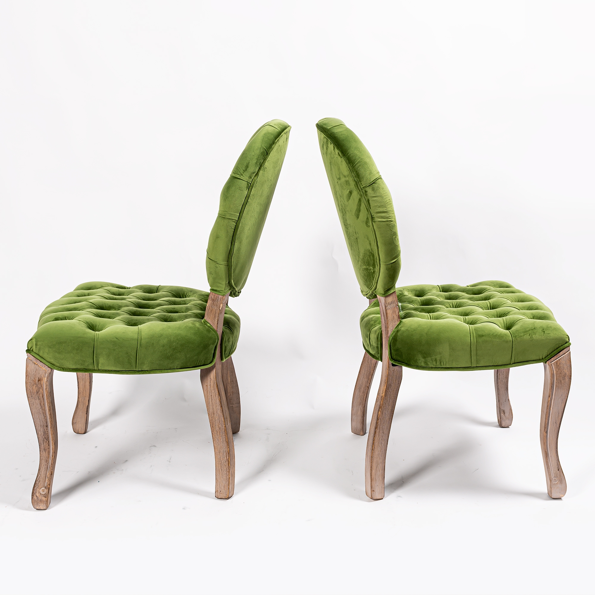 Pea Green Velvet Dining Chair