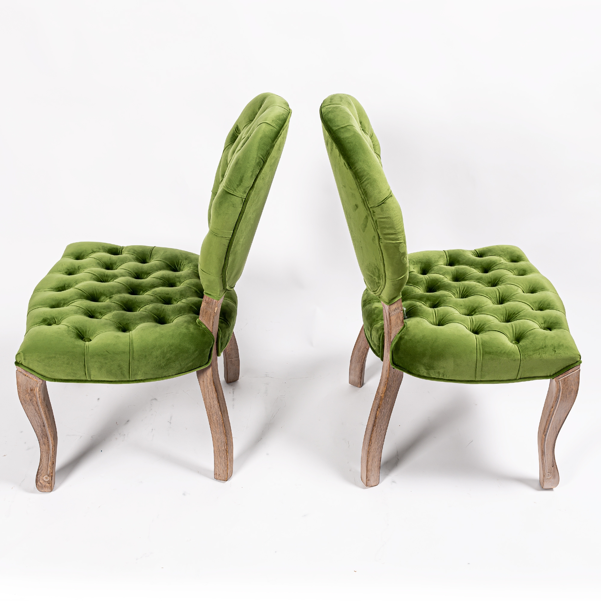 Pea Green Velvet Dining Chair