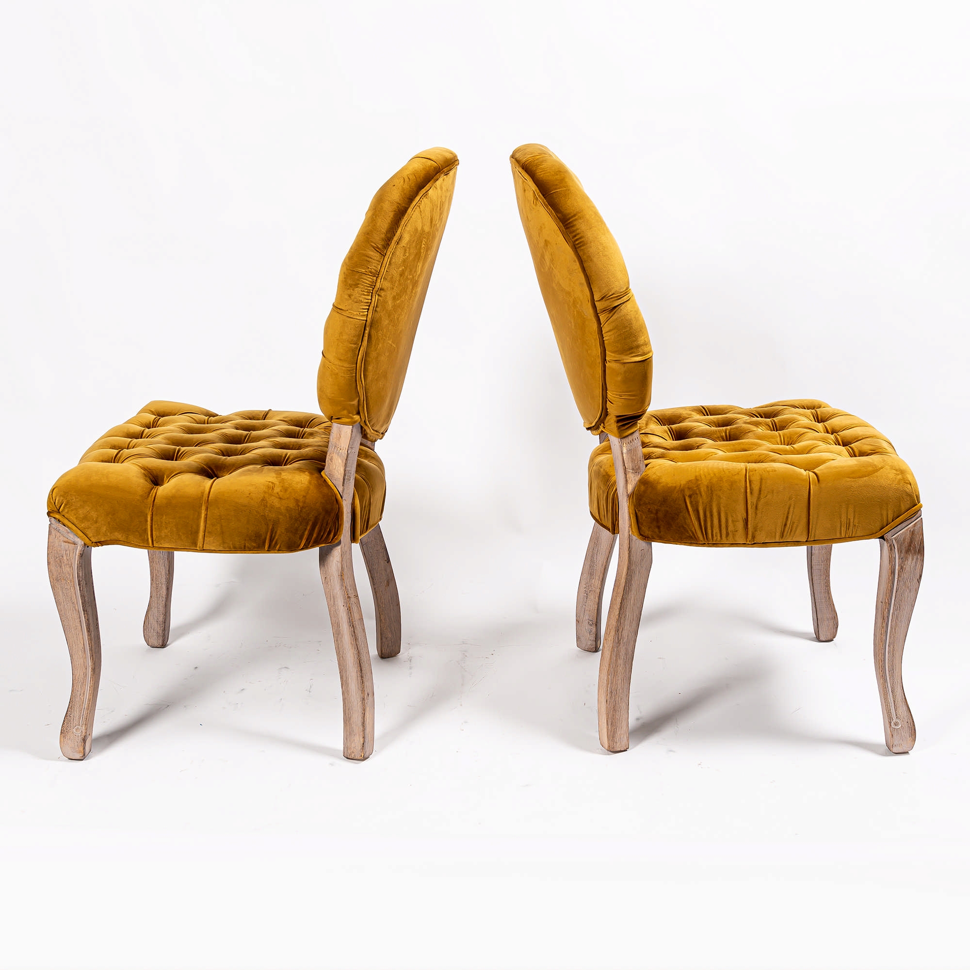 Golden Mustard Velvet Dining Chair