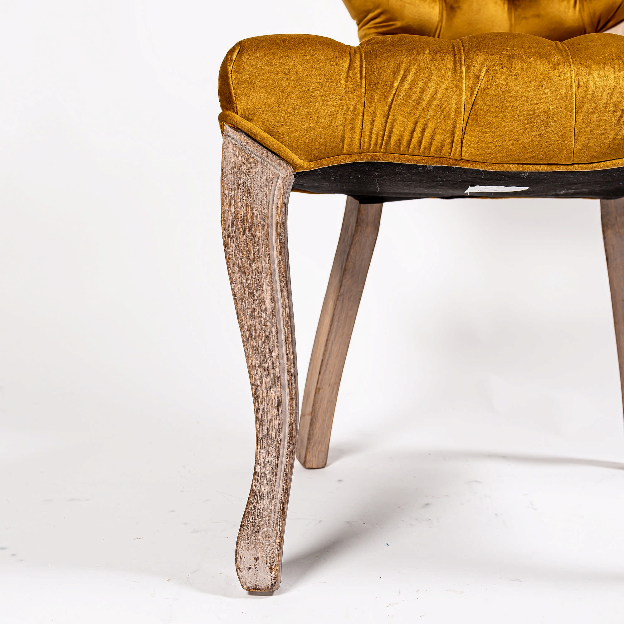 Golden Mustard Velvet Dining Chair