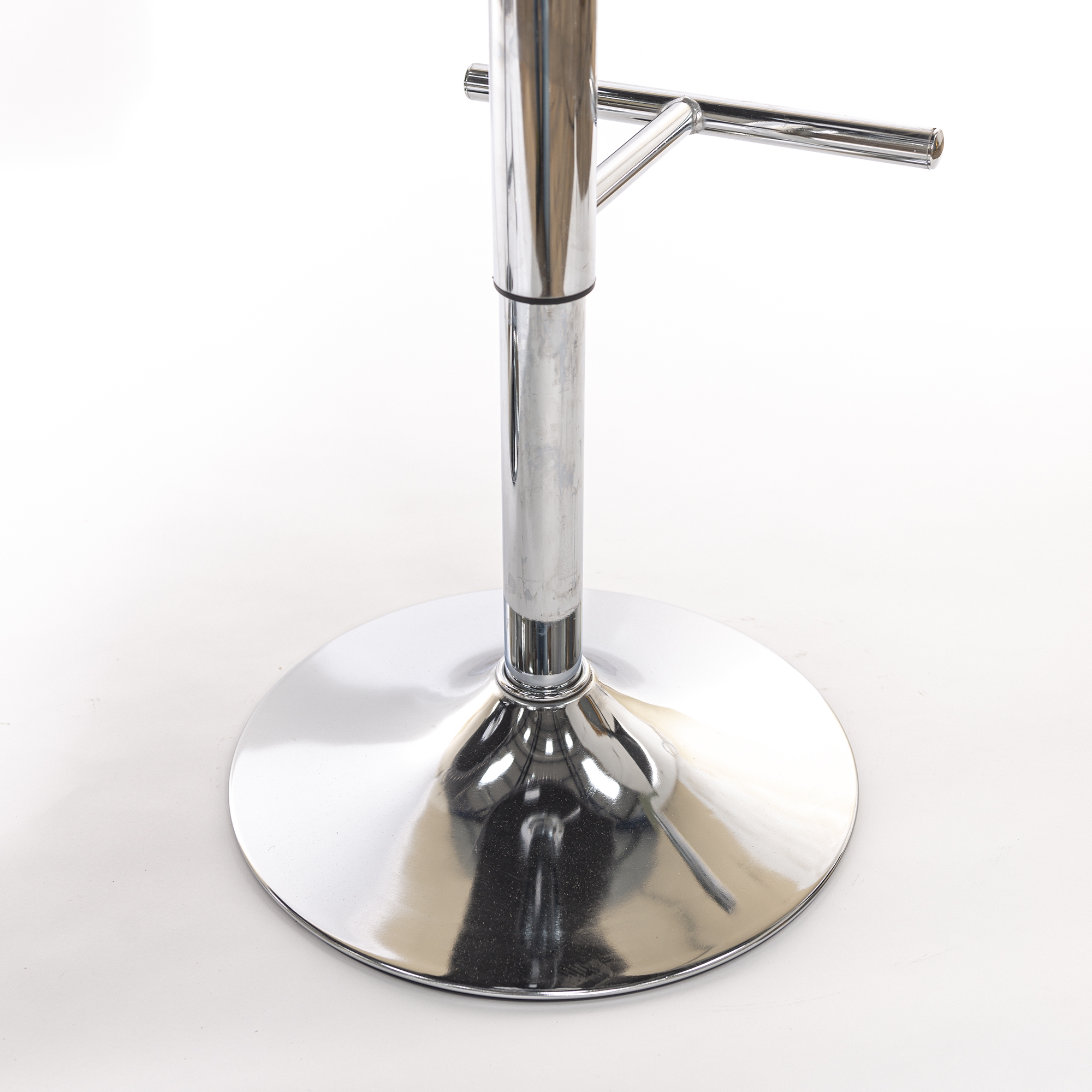 Dark Gray Velvet Barstool With Round Knocker and Chrome legs