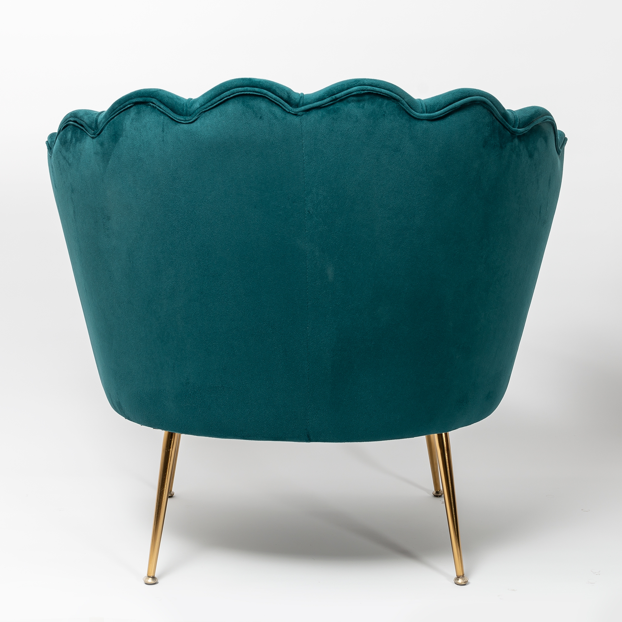 Deep Teal Velvet Cocktail Chair With Gold Legs