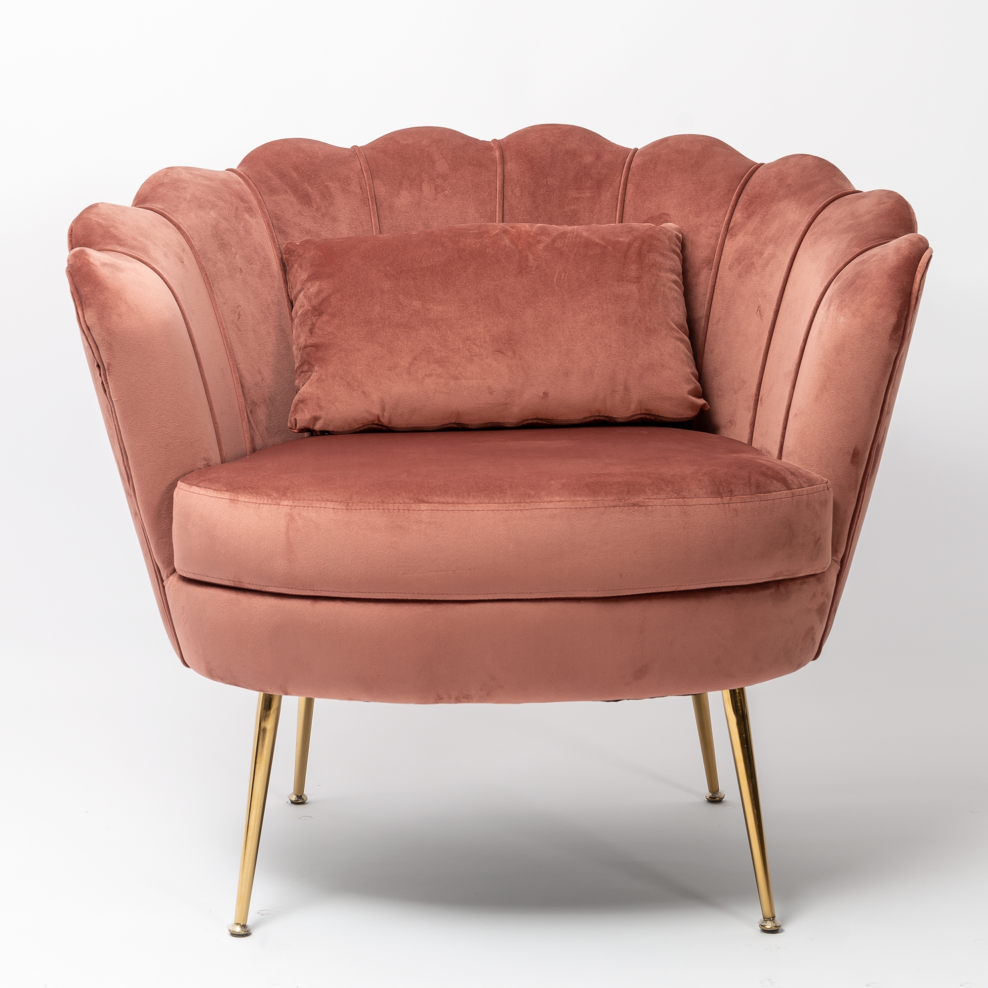 Dusky Pink Velvet Cocktail Chair With Gold Legs