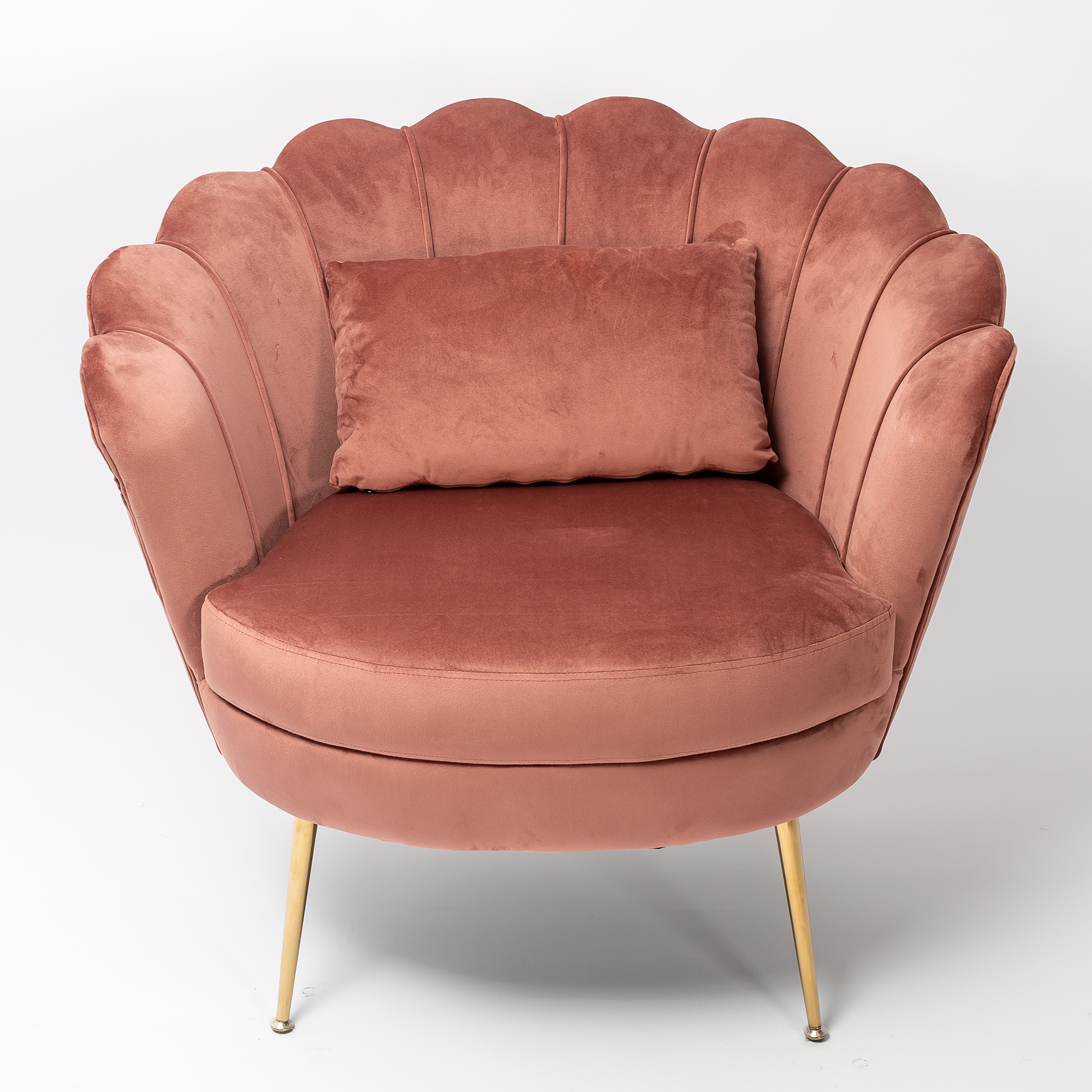 Dusky Pink Velvet Cocktail Chair With Gold Legs