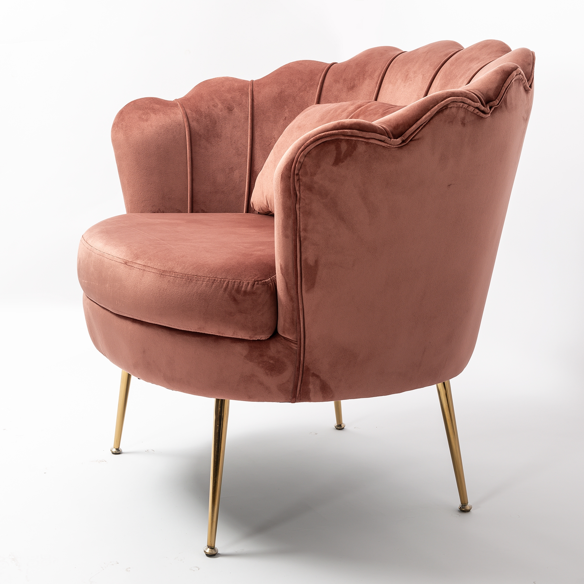 Dusky Pink Velvet Cocktail Chair With Gold Legs