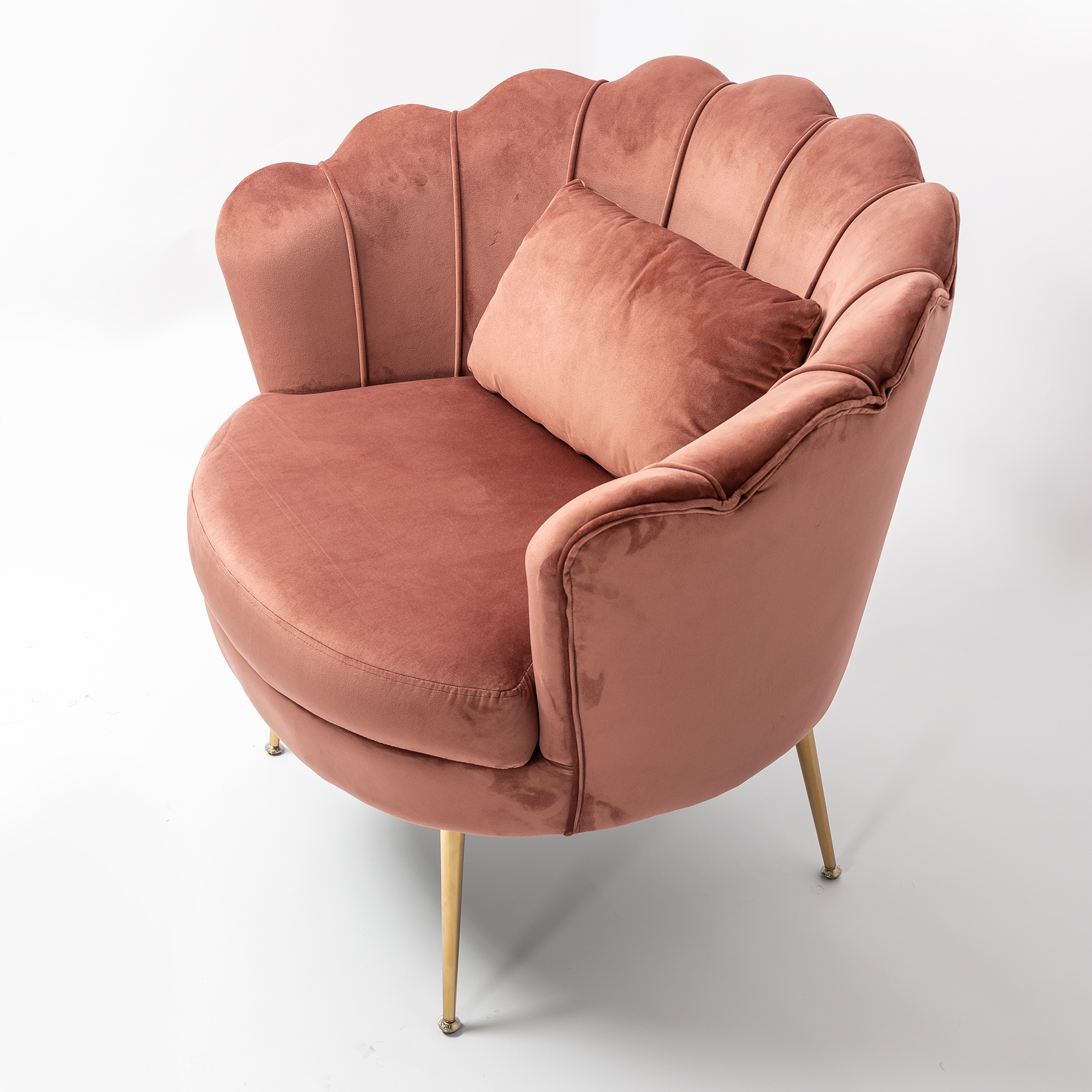 Dusky Pink Velvet Cocktail Chair With Gold Legs