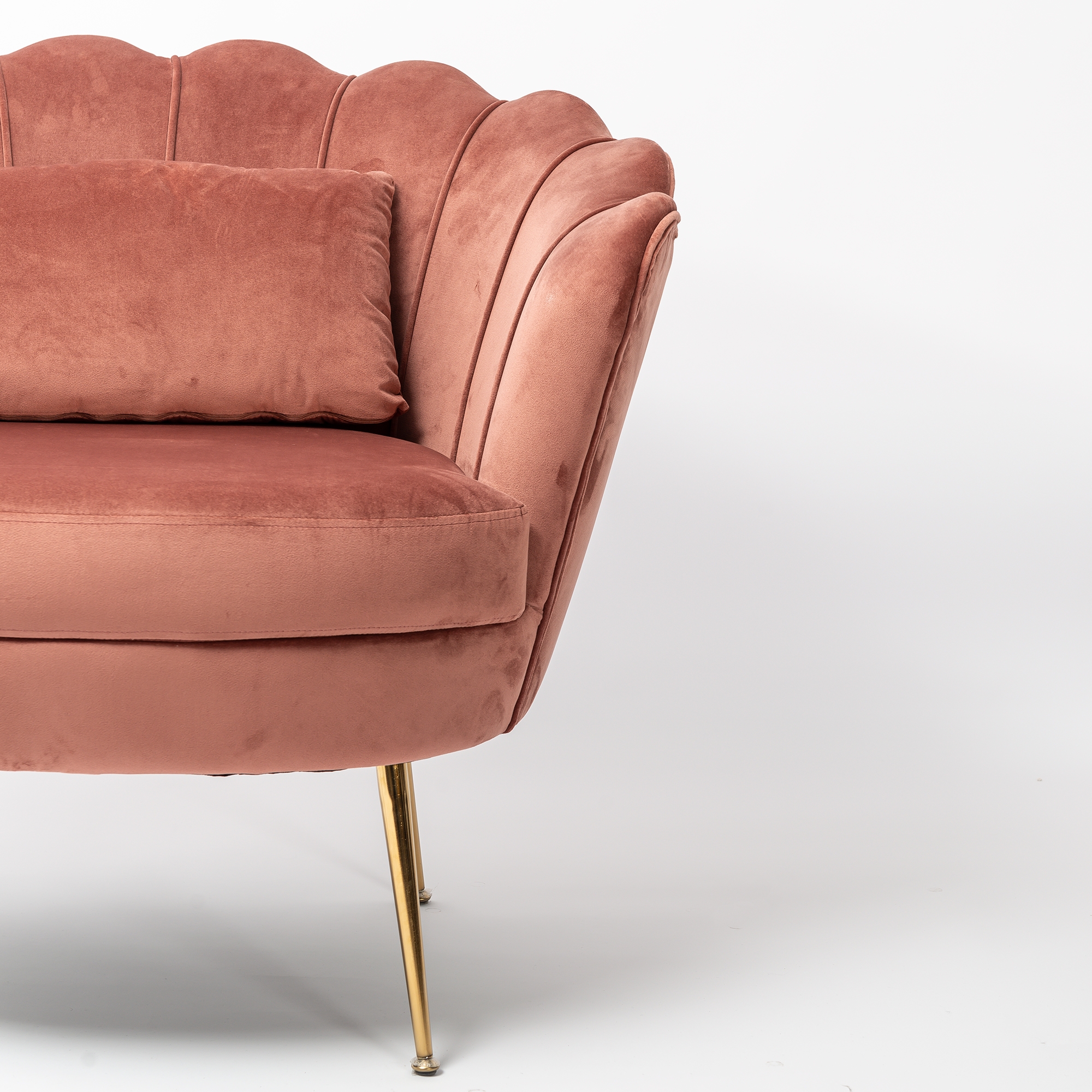 Dusky Pink Velvet Cocktail Chair With Gold Legs
