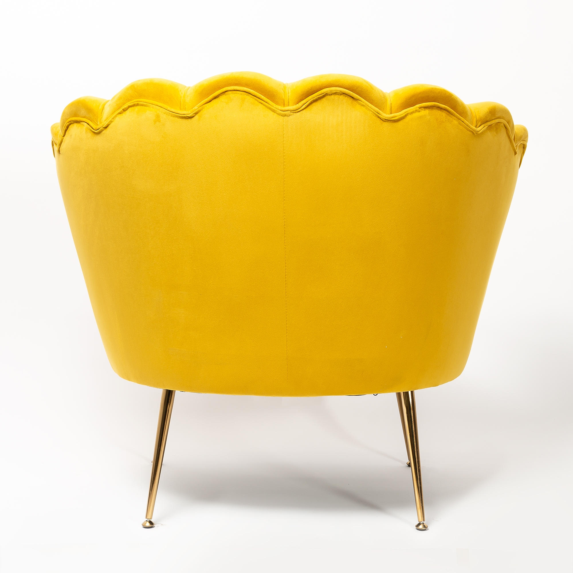 Bright Mustard Velvet Cocktail Chair With Gold Legs