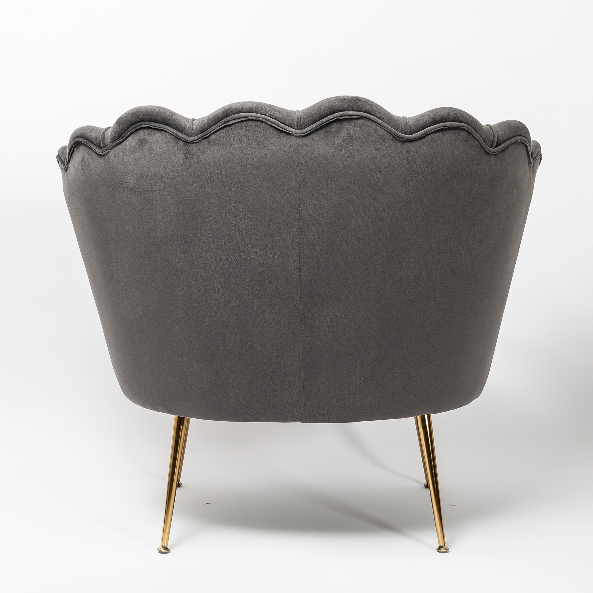 Dark Grey Velvet Cocktail Chair With Gold Legs