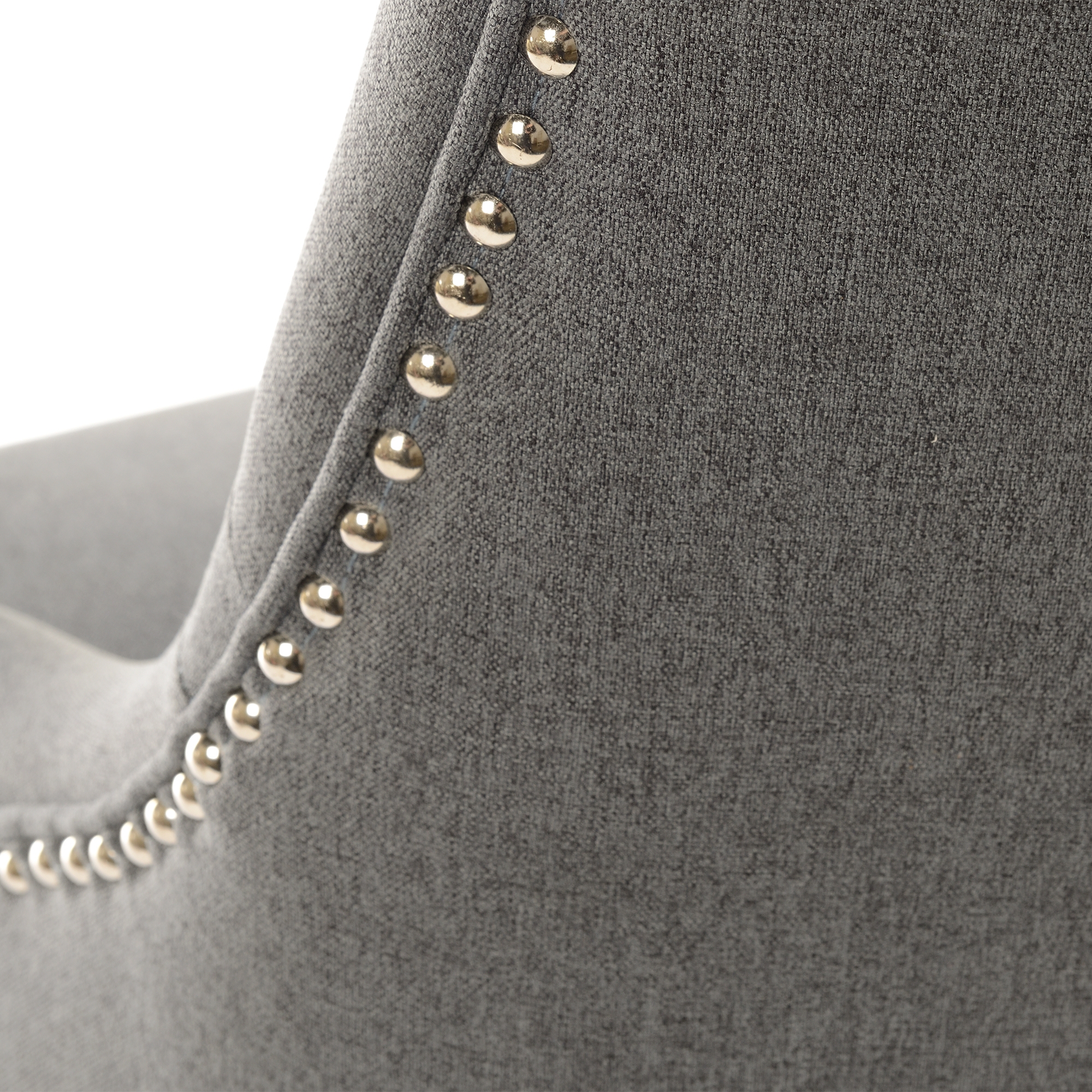 Linen Dining Chair with Knocker - Grey