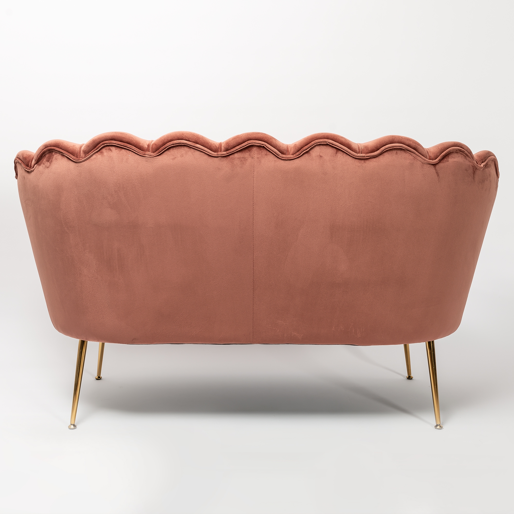 Dusky Pink Velvet Sofa With Gold Legs