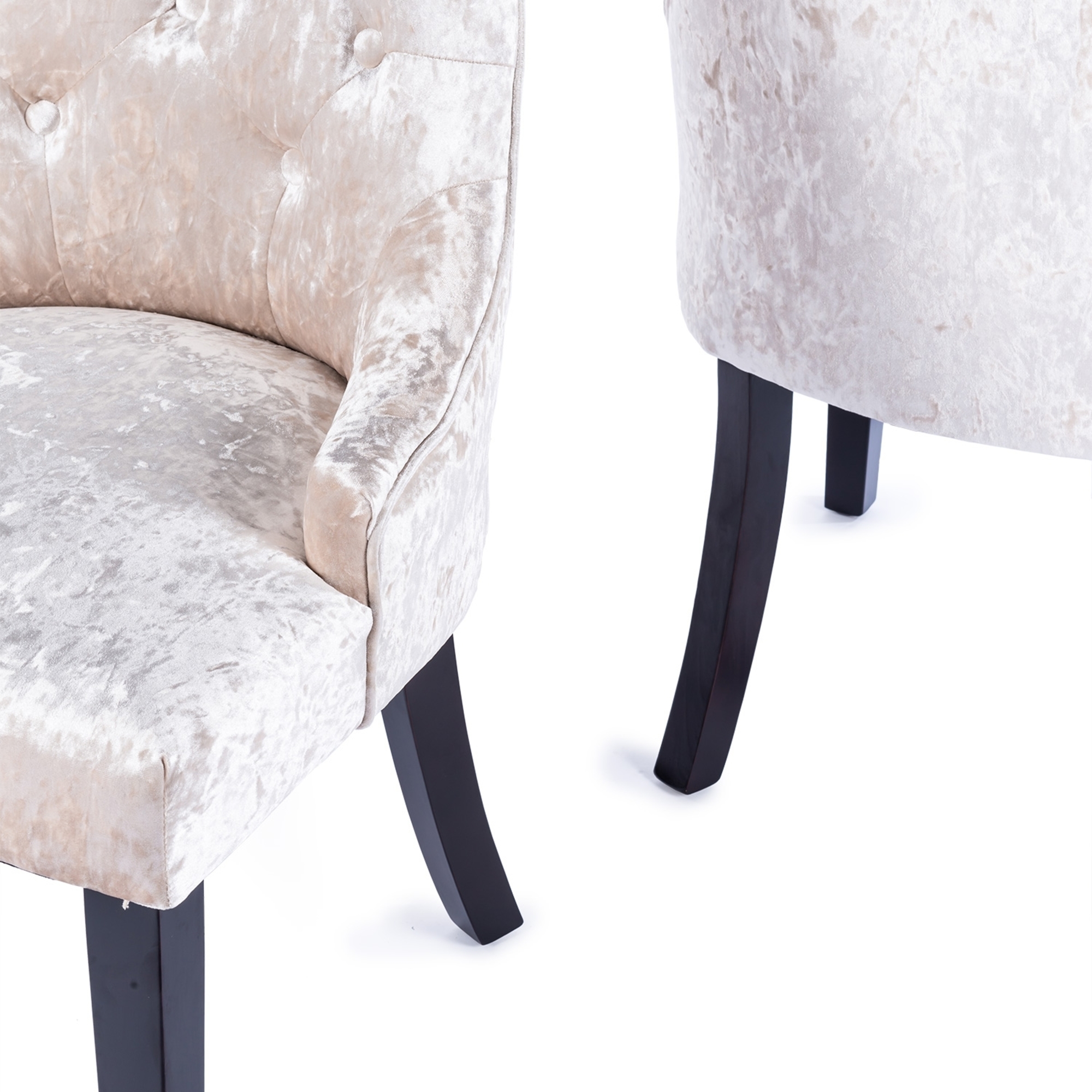Crushed Velvet Dining Chair - Ivory